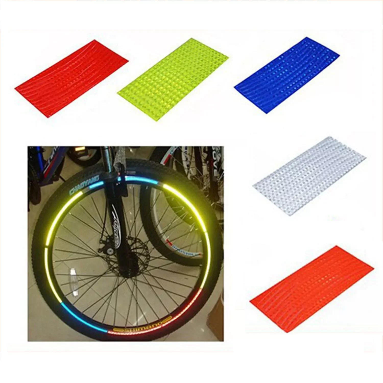 

Pcs Bicycle Reflector Fluorescent MTB Bike Cycling Wheel Rim Reflective Stickers Decal Accessories