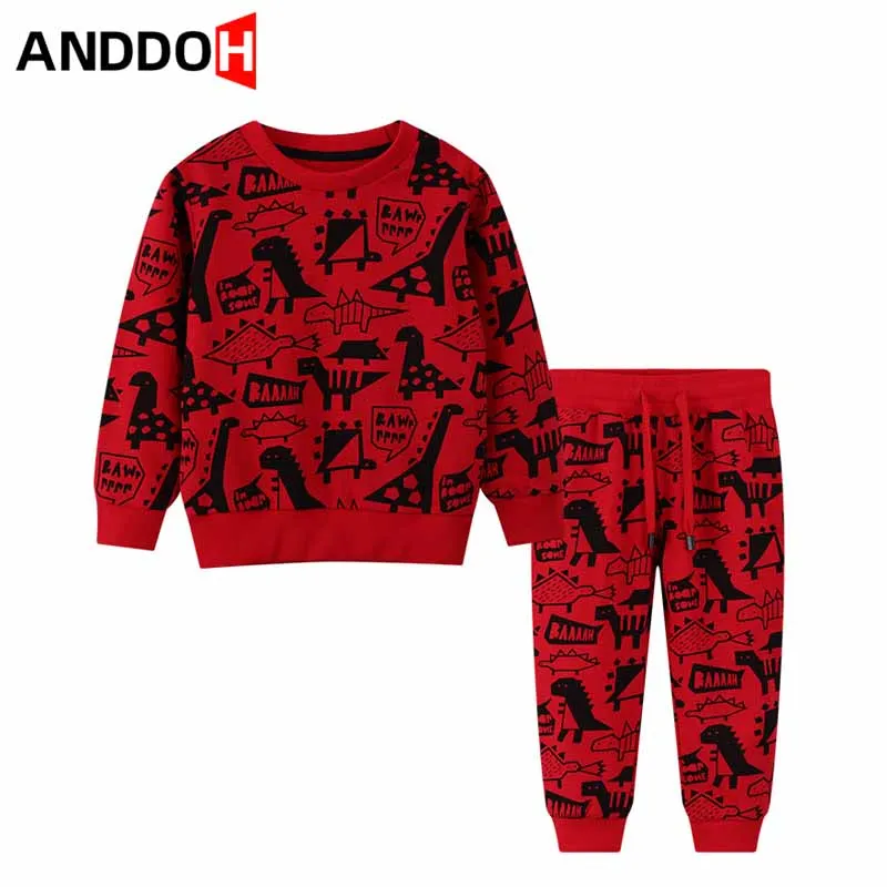 

2T-7T Baby Boy Clothes Sweatshirts Pants Suit Child Sportswear Boys Anime Dinosaur Long Sleeve Pajamas for Children Teens Tops