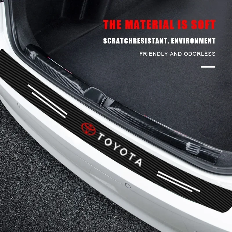 Наклейка на задний бампер автомобиля из углеродного волокна защитная пластина