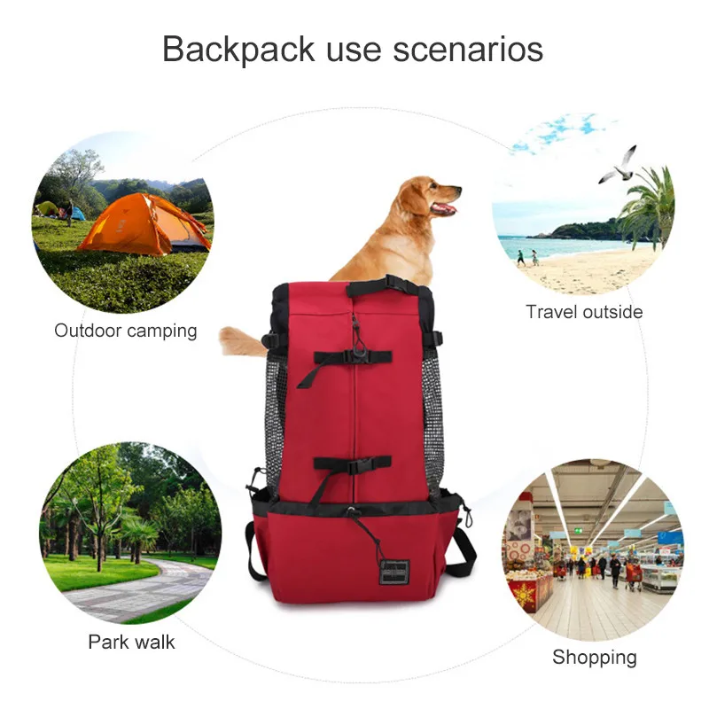 

Pet Dog Carrier Bags Portable Travel Backpack Outdoor Dog Bag Carrying For Animals Double Shoulder Pet Carrier