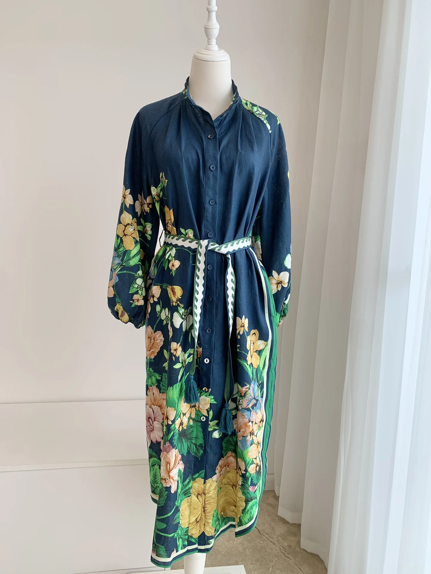 

New silk oil painting dress for early spring