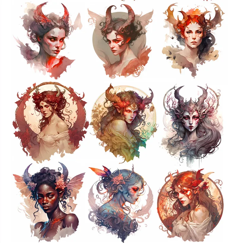 Наклейки с дьявольскими девушками поделки и скрапбукинг наклейки детские