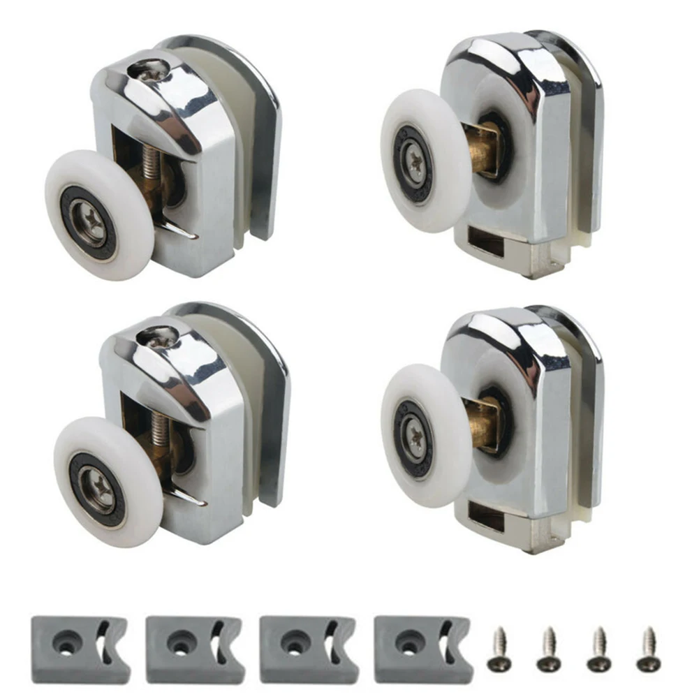 

4PCS Zinc Alloy Single Shower Door Rollers Runners Wheels Diameter 23mm Sliding Door Wheels Pulleys Bathroom Accessories