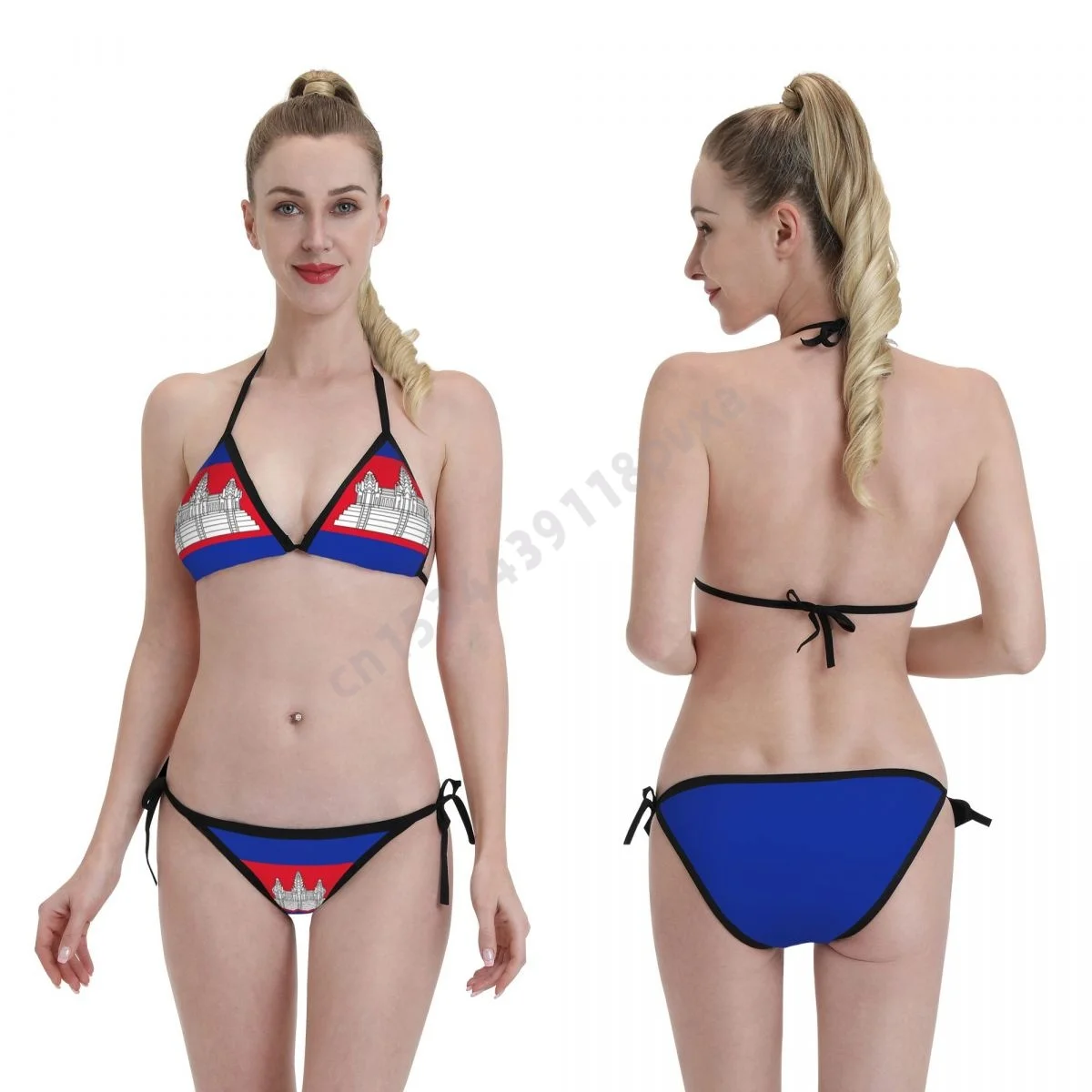 

Женский комплект бикини, купальник с камбоджийским флагом, Женский сексуальный купальник для девушек, купальник, микро бикини, летний купал...