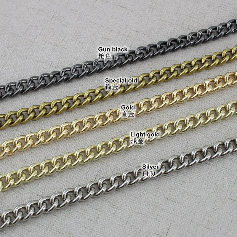 100-130cm High Quality 11mm Fashion Aluminum Chain Bags Purses Strap Accessory Factory Quality Plating Cover Wholesale