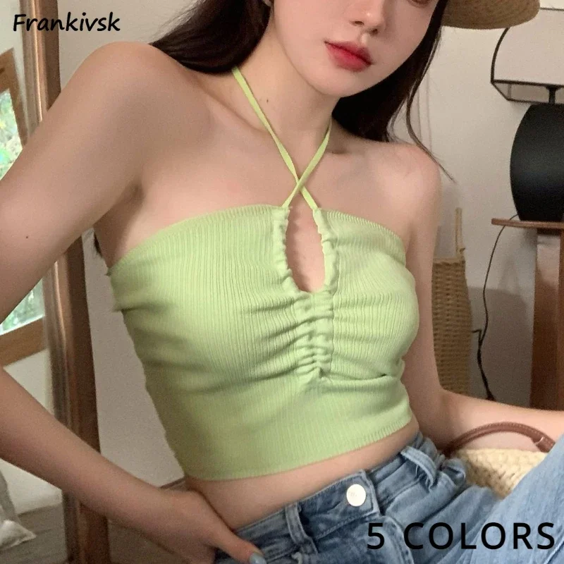 Камзол женский однотонный сексуальный Y2k универсальный Холтер Hotsweet яркие