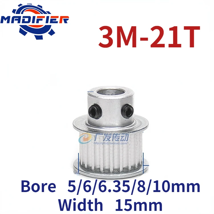 

BF Type 21 Teeth HTD 3M Timing Pulley Bore 5/6/6.35/8/10mm for 15mm Width Belt Used In Linear Pulley