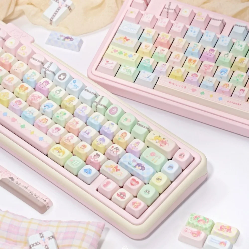 Шуго Чара! Колпачок для ключей Heart Unlock PBT EOA Profile Термосублимация Розовые колпачки