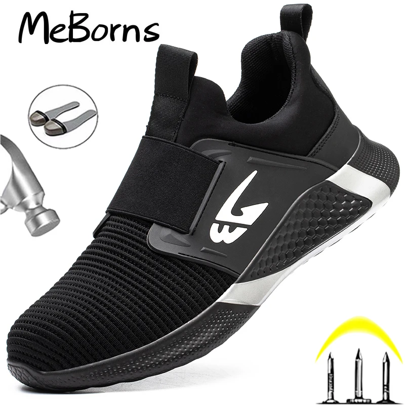 

2022 New Men Work Sneakers Safety Shoes Men Work Boots Anti-puncture Safety Footwear Man Steel Toe Shoes Lightweight Men Shoes