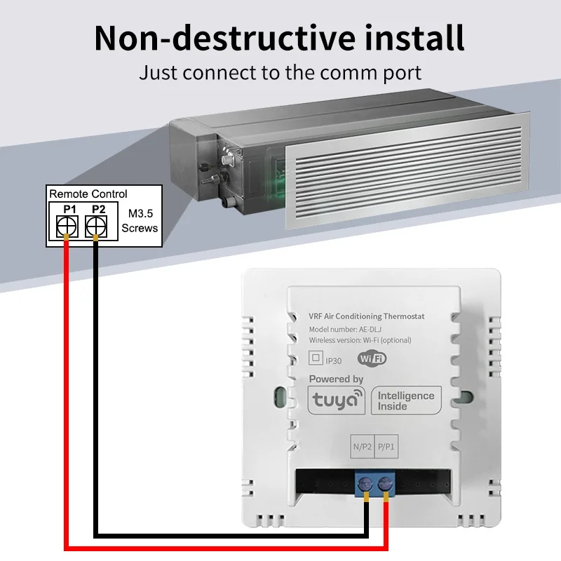 Фото Умный термостат Tuya Wifi VRF для кондиционеров, совместимый с Google Home, Alexa, DuerOS, Daikin, Hitachi №3
