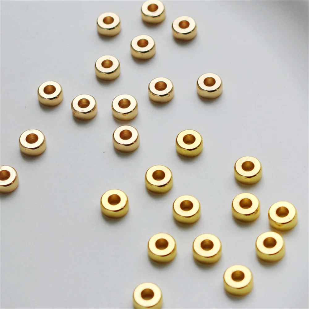 

14 k BaoJinBao color barrel bead 3 * 5.5 mm pearl surface insulation materials beaded accessories diy manual bracelet necklace
