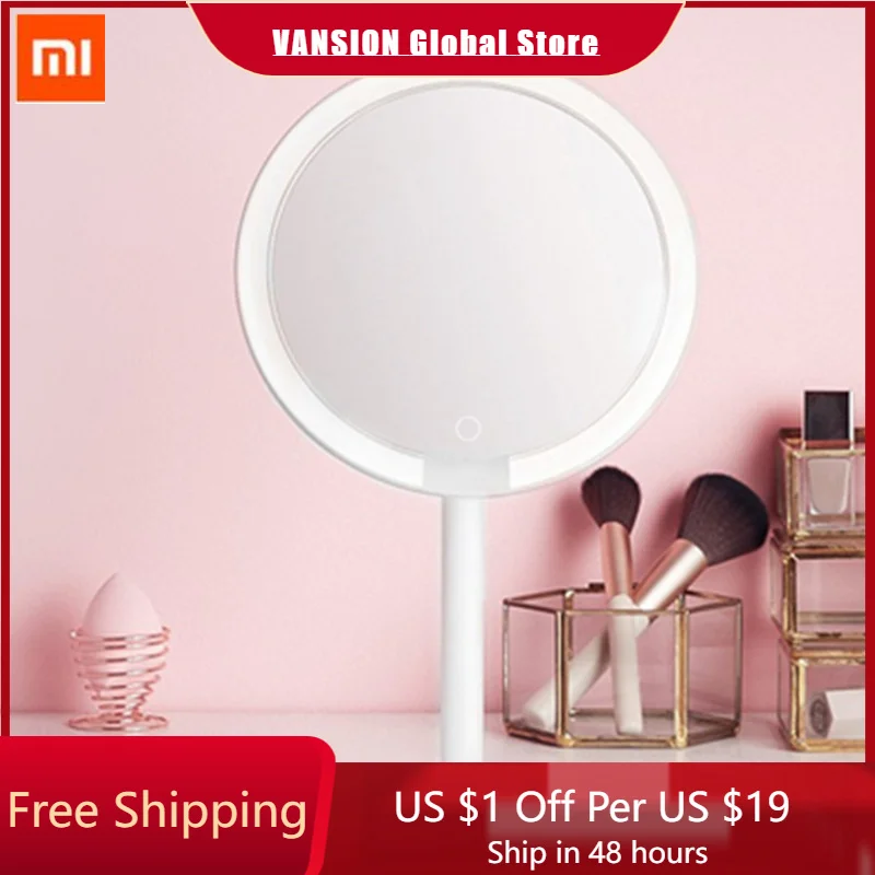 

Original Xiaomi mijia Makeup Mirror Desktop LED Lighted Portable Type-C Charging Touch Screen Adjustable Mirrors Brightness