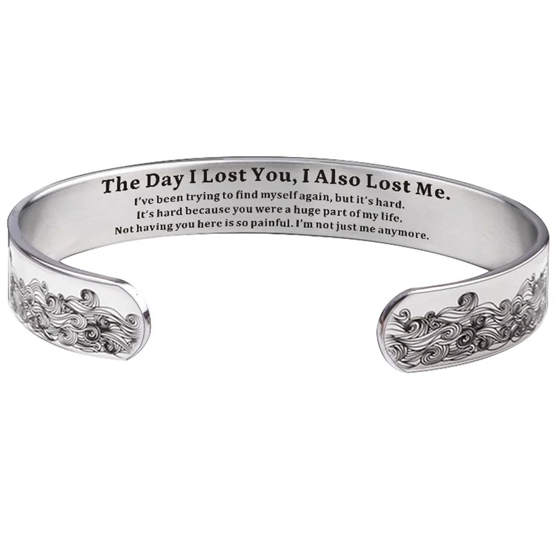 

Memorial Bracelet The Day I Lost You I Also Lost Me To My Loved Ones In Heaven 10mm Wave Bracelet