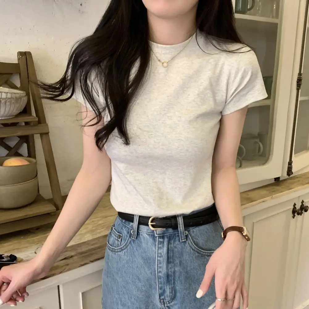 Женская Элегантная блузка с коротким рукавом стильная женская облегающая