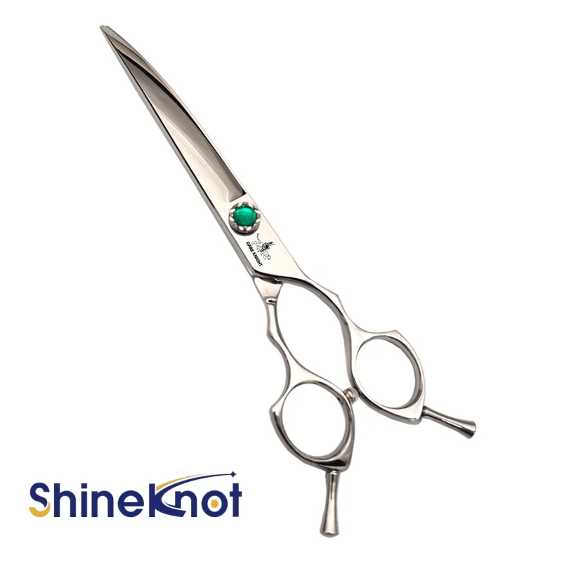 Фото Ножницы для груминга SHINEKNOT, 7,5 дюймов, изогнутые, для стрижки шерсти собак, с загнутыми лезвиями, для ухода за домашними животными №5