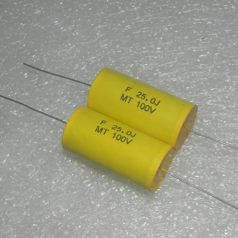 100V25UF 25.0J 100VDC MT осевой бесэлектродный полиэфирный пленочный конденсатор 1 шт. цена