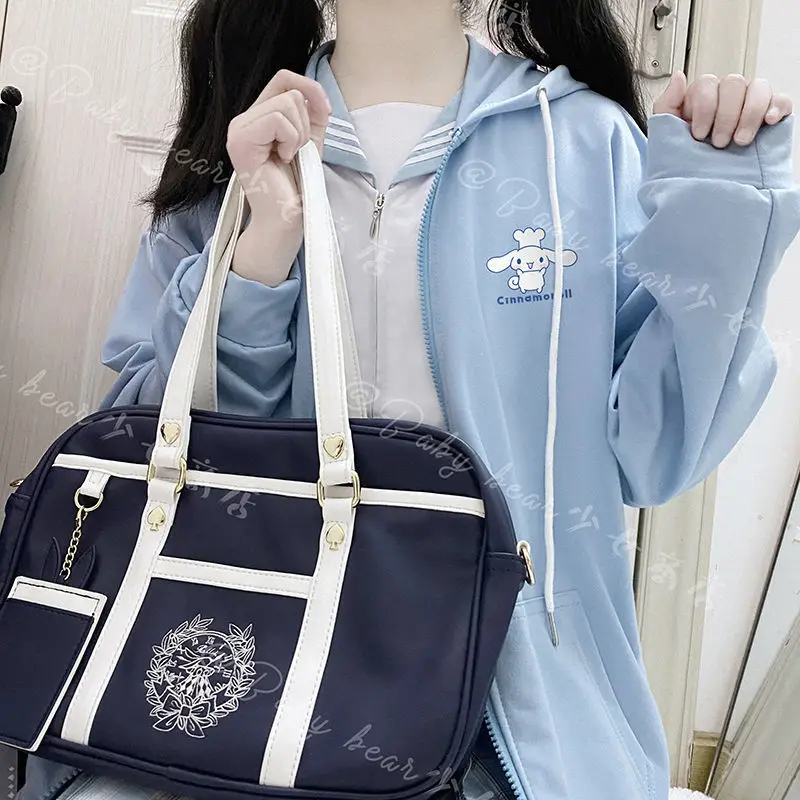 

Cute Sanrio Kuromi Melody Cinnamoroll Printed Cardigan Sweater Young Girls Student Hooded Spring Thin Zipper Coat Kawaii Gift