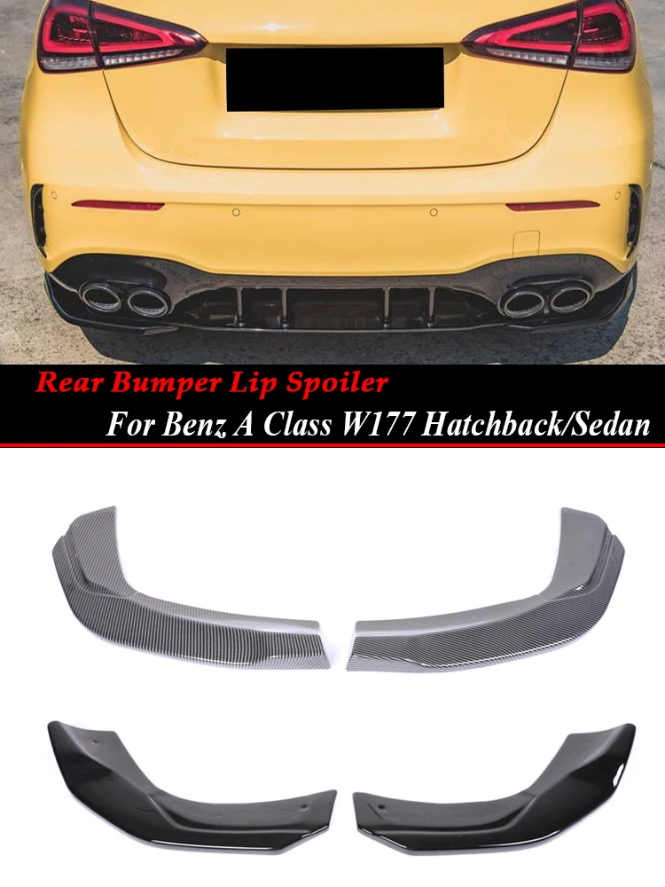

For Benz W177 2019-2023 Carbon Fiber Rear Bumper Lip Spoiler Amg Line Splitters Racing Cover Caps Car Replacement Accessories