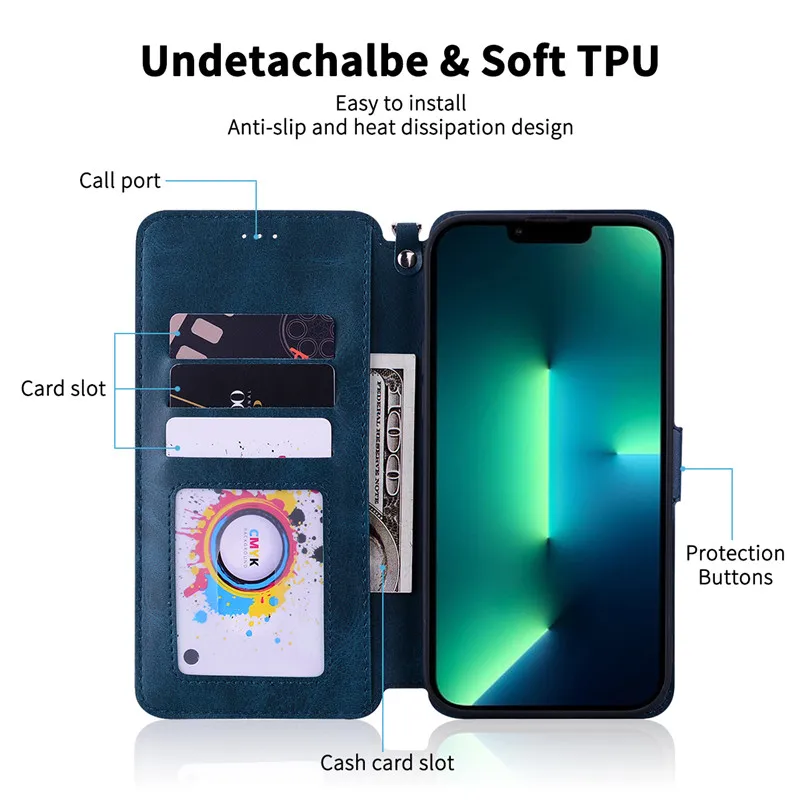 Чехол для телефона Xiaomi Redmi 7A 7 A матовый мягкий чехол из ТПУ кожаный бумажник
