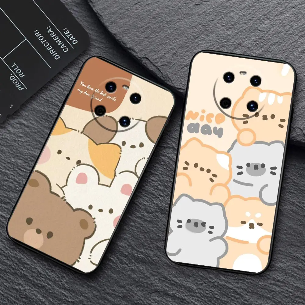 Phone Case For HUAWEI P50 P40 P30 P20 P10 P9 P8 Plus MATE 30 20 20X 10 9 8 Pro Lite Case Funda Coque Shell Cute Panda Tiger Cat