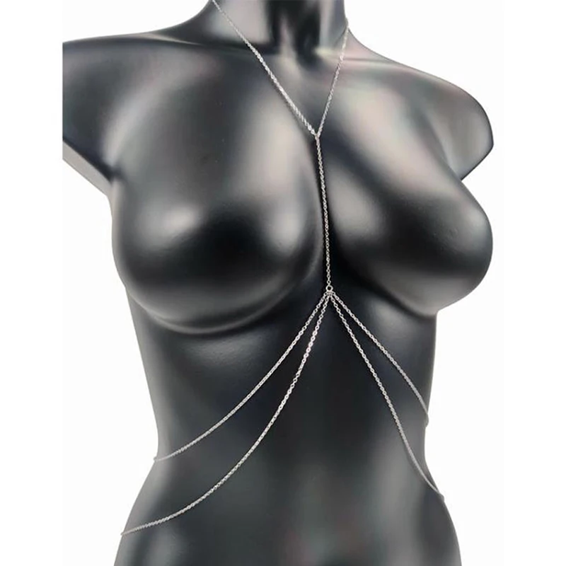 

Body Jewelry Sexy Chest Chain Bikini Belly Chains For Women Cross Waist Chains Female Bodysuit Girl Fashion Beach Body Jewelry
