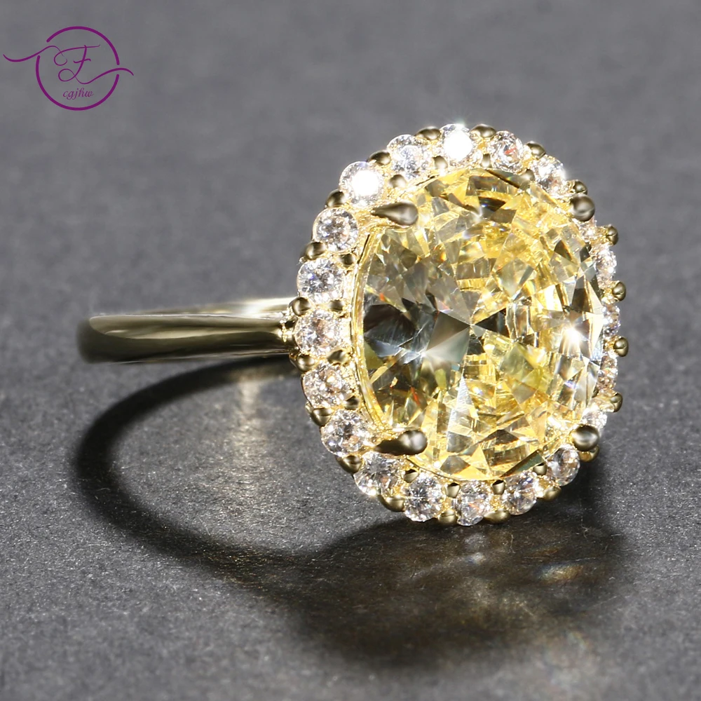Фото Shining Spinel Finger Rings for Women Gold Wedding Ring Jewelry Party Anniversary Engagement Gifts Fashion Luxury Ring №1