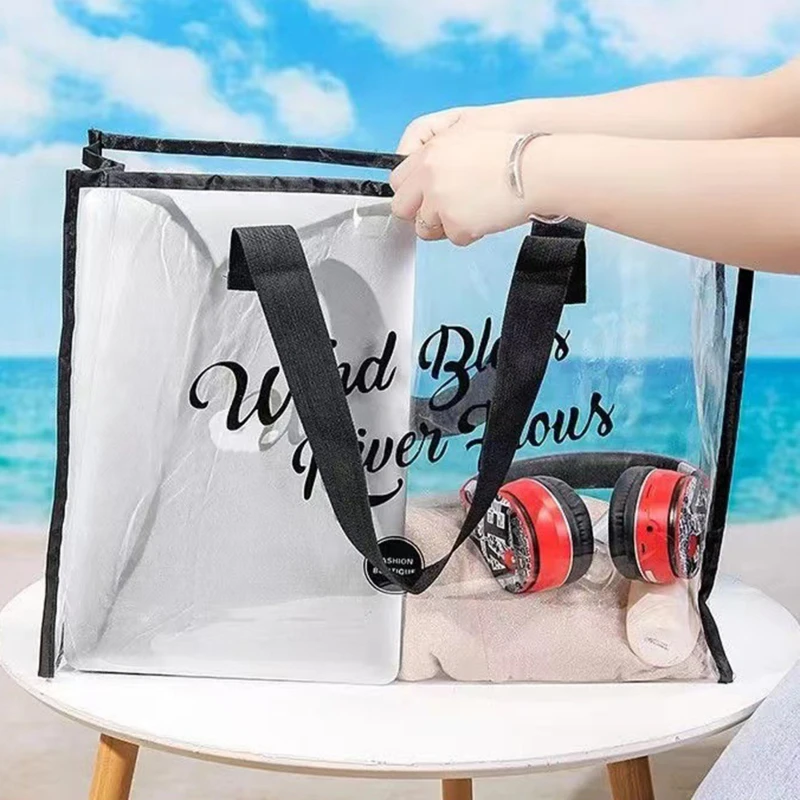 

Модная женская прозрачная сумка-тоут из ПВХ, лазерная Водонепроницаемая прозрачная сумка, женская большая сумка-шоппер на плечо, летняя пляжная Портативная сумка