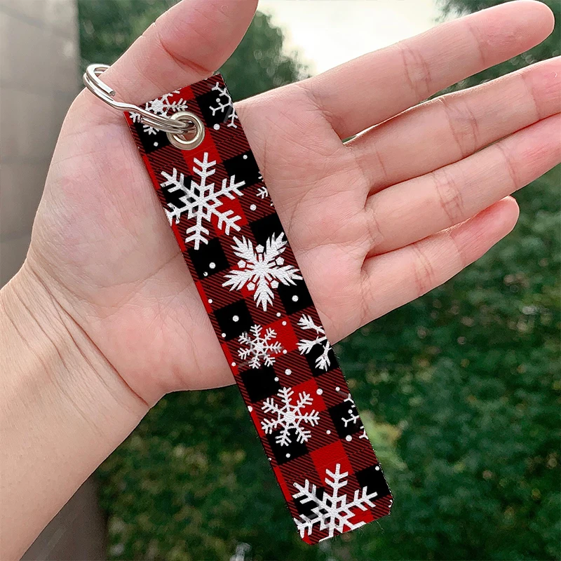 

Fashion Christmas Snowflakes Keychains Cute Strap Keyring Hanging Holder Bag Car Wallet Trinket Keychain Hanging Bag gifts