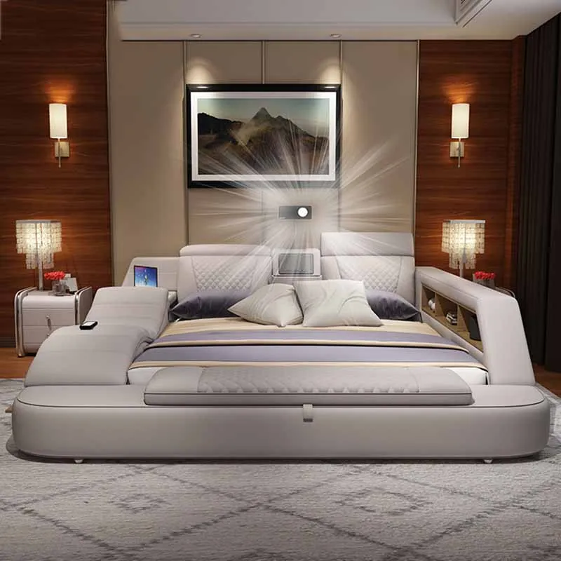 Подголовник деревянная двуспальная кровать King Nordic Ящики Twin Queen