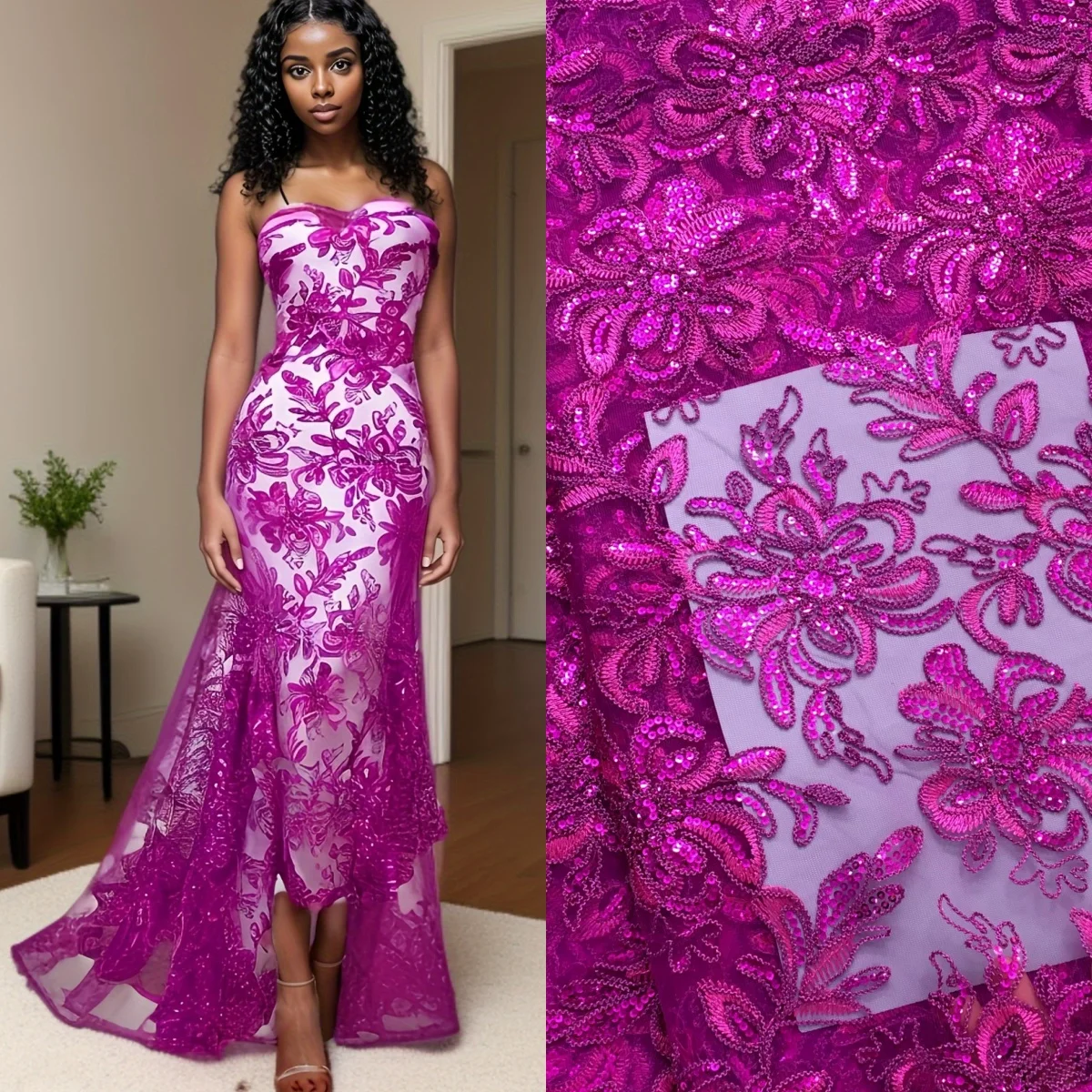 Французское кружево с блестками 2024 новый дизайн нигерийский африканский стиль