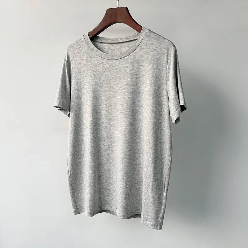 

Short Sleeve Solid Color crew neck Casual Summer T-Shirt grey