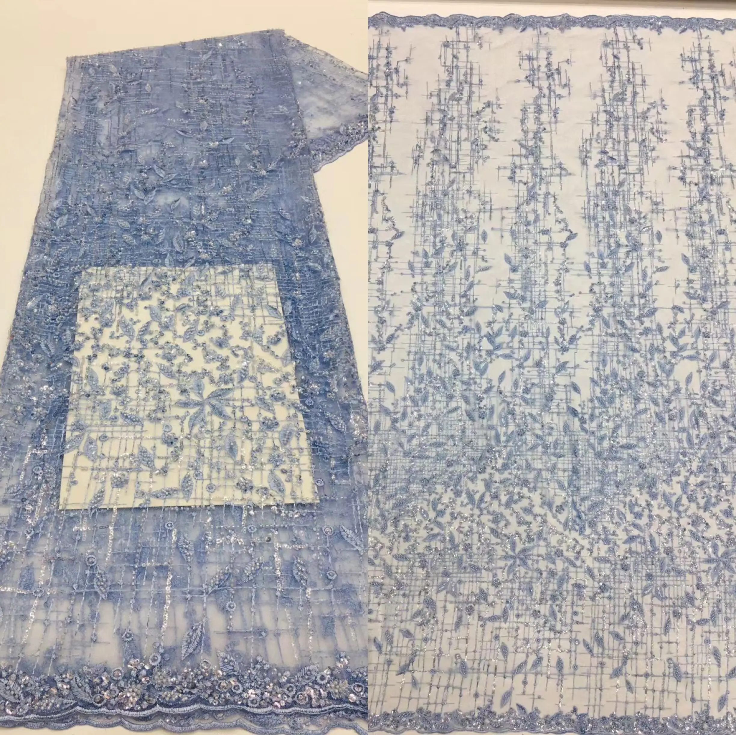 

Африканская ткань с бусинами и блестками S-1213983 Нигерия Тюль Ткань Высокое качество Французский Тюль кружевная ткань