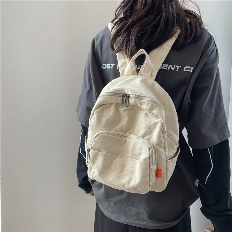 Xiaomi Canvas Women Small Backpack Vintage Feminina School Mini Backpack Women  Bagpack Female Solid Girl Mochilas