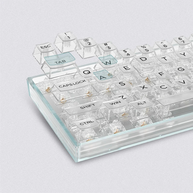 140-клавишные прозрачные блестящие колпачки для клавиш с подсветкой вишневый