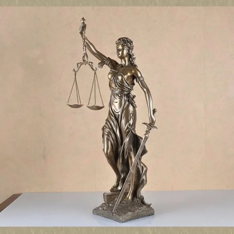 Фото Aqumotic Греция Justitia Justice Fair Goddess Ретро ремесло аксессуары для дома украшения Европейская креативная ретро-скульптура для кафе №3