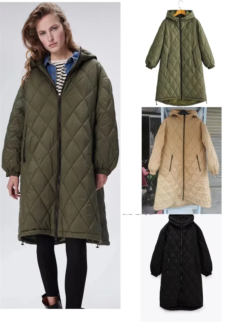 2022 Women's Cotton-padded Jacket Coat Autumn and Winter New  Loose Slimming Hooded Cotton Coat Women