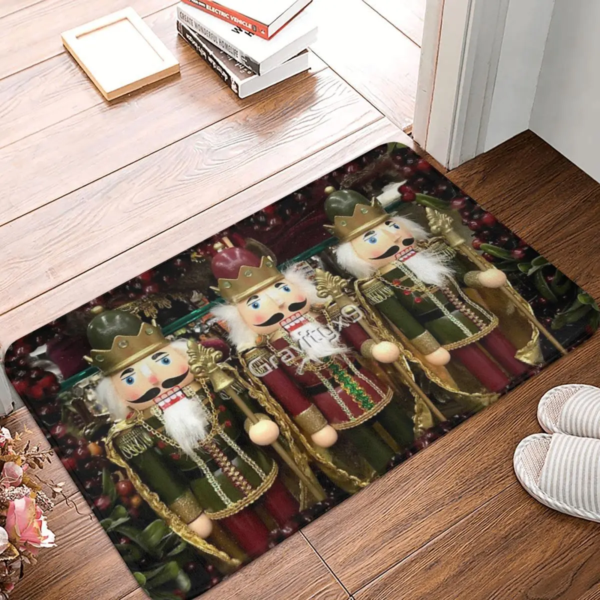 

Рождественский коврик для орехов, 60x40 см, коврик из полиэстера, напольные коврики, модный домашний декор для гостиной