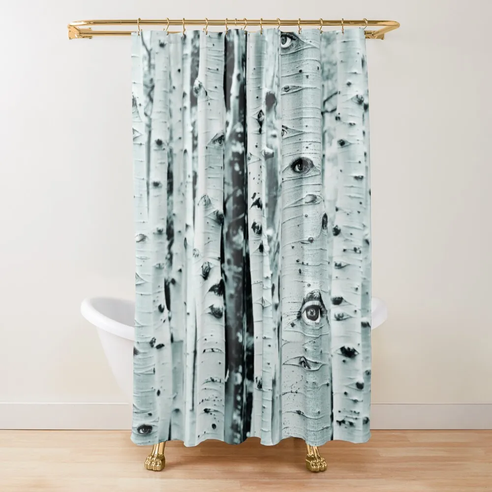 

Aspen Eyes Retro Shower Cabin Blackout Curtain Bathroom Novelty Shower Curtains