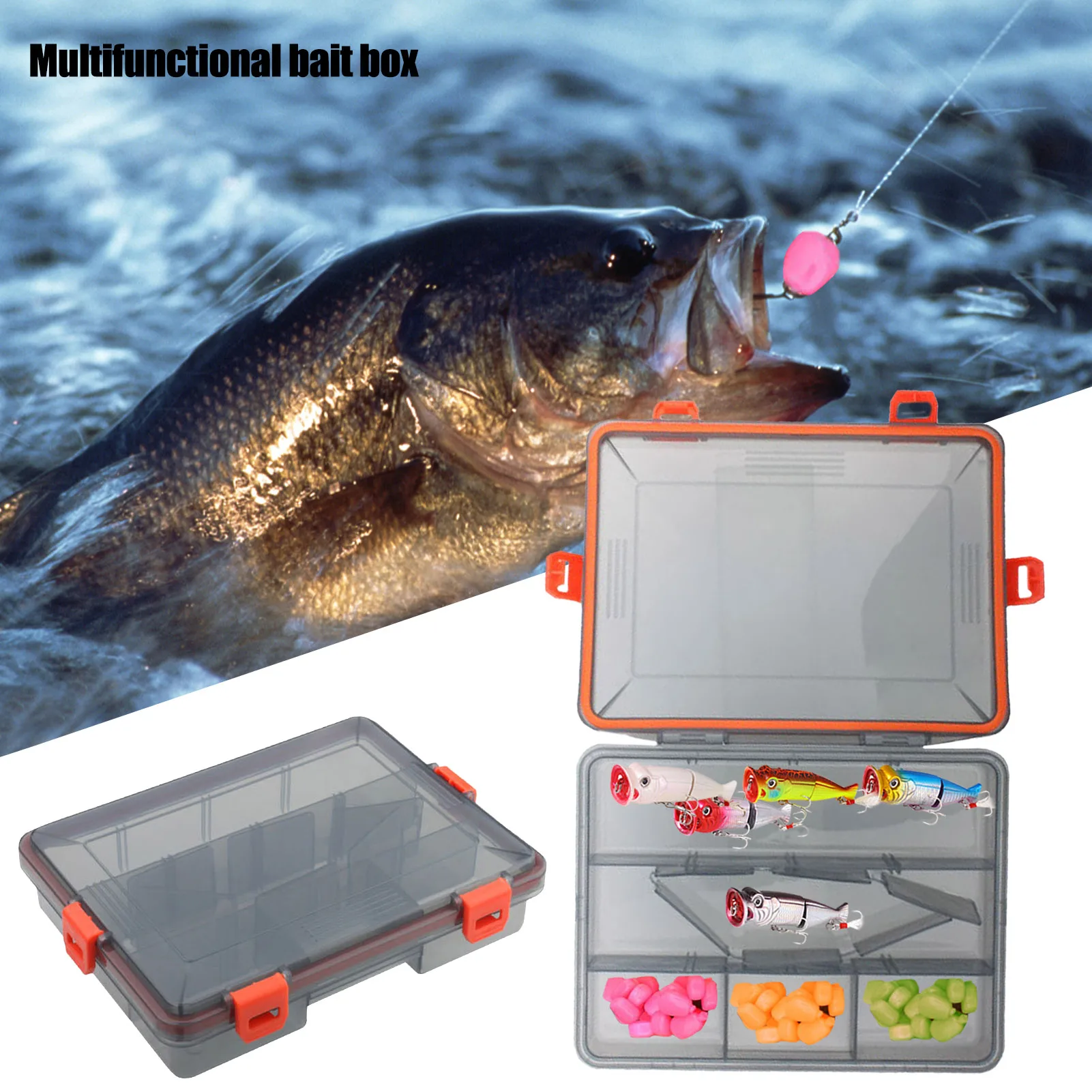 

Fishing Tackle Box Detachable Single Layer Fishing Bait Tool Box Fishing Accessories Equipment Accessory Carp