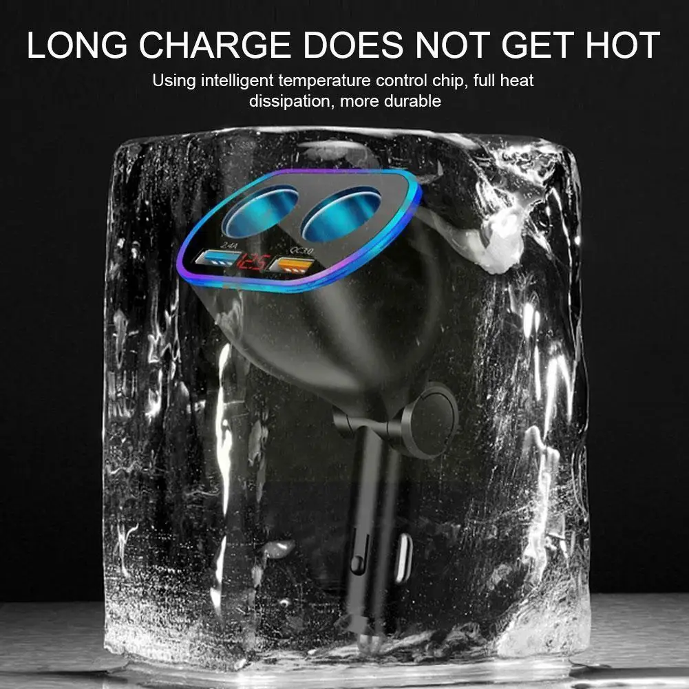 

New Digital Display Halo Car Charger Dual Usb 3.0 Charge Lighter Cigarette Car Cigarette Fast Lighter Expansion Charger L2o5