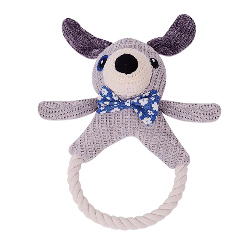 

Stuffed Dog Toys Bite Resistant Teething Dog Toys Built In Sound Device Safety Cotton Rope High Appearance Level Modeling