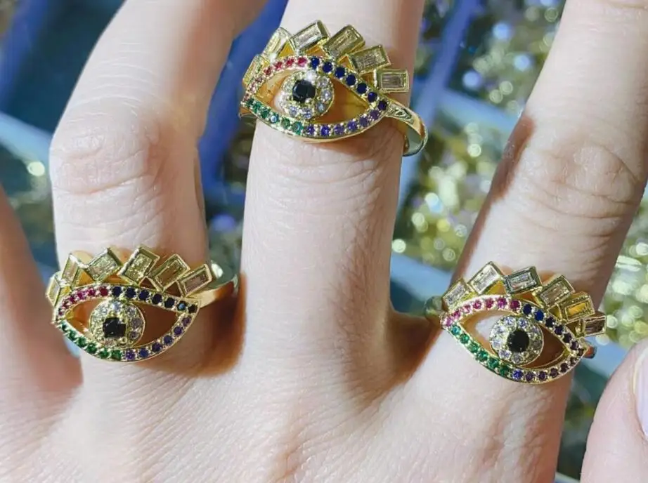 

1pcs eye Rings Zircon Jewelry Ring Layer Metal Rings Accessories Jewelrys For Women Rings Adjustable df3a
