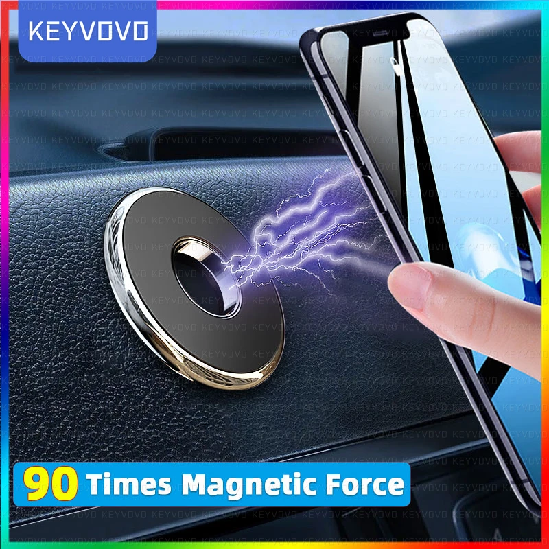

Metal Magnetic Car Phone Holder Dashboard Mini Round Shape Stand For iPhone Samsung Xiaomi Metal Magnet GPS Car Mount For Wall