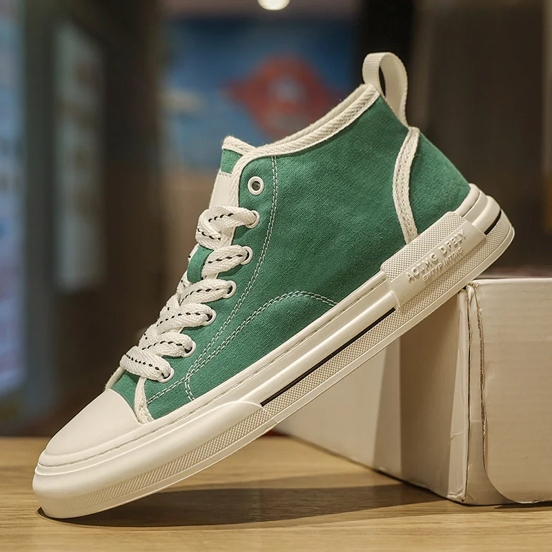 Кеды мужские высокие Вулканизированная подошва Повседневная Удобная обувь