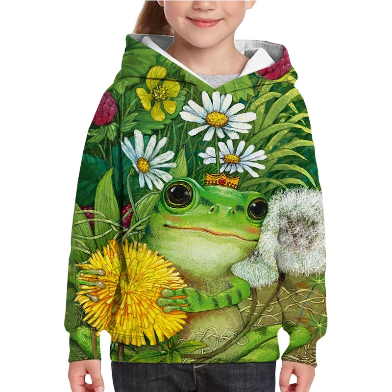 3d толстовки с лягушкой для девочек милые женские пуловеры дома мультяшным