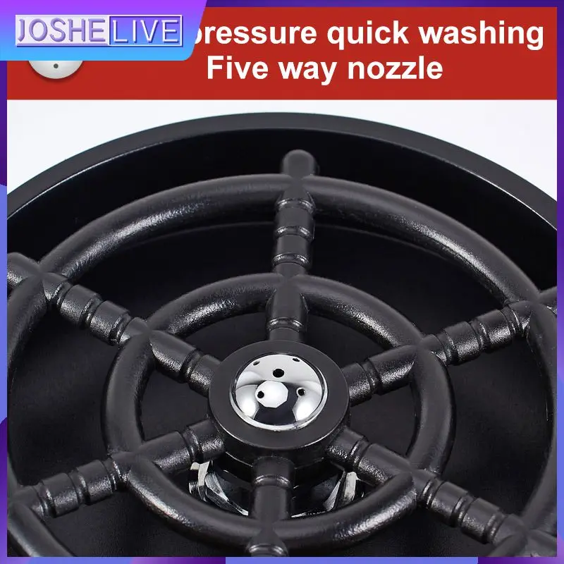 

Plastic Easy To Use Faucet Glass Rinser Cup Washer Jet Nozzle Glass Cup Washer Automatic Cup Washer Kitchen Accessories Black
