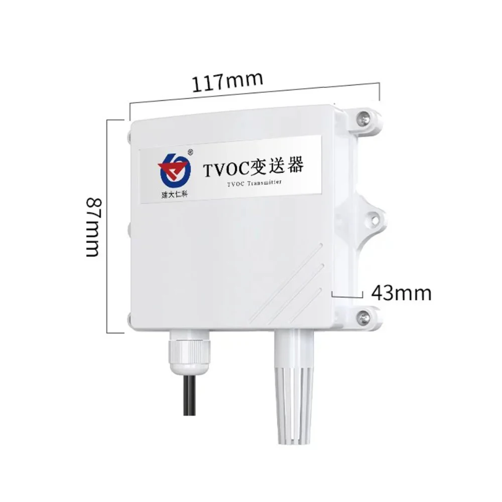 Фото Настенный датчик качества воздуха TVOC с выходом RS485, 0-60000 PPB, для мониторинга окружающей среды №3