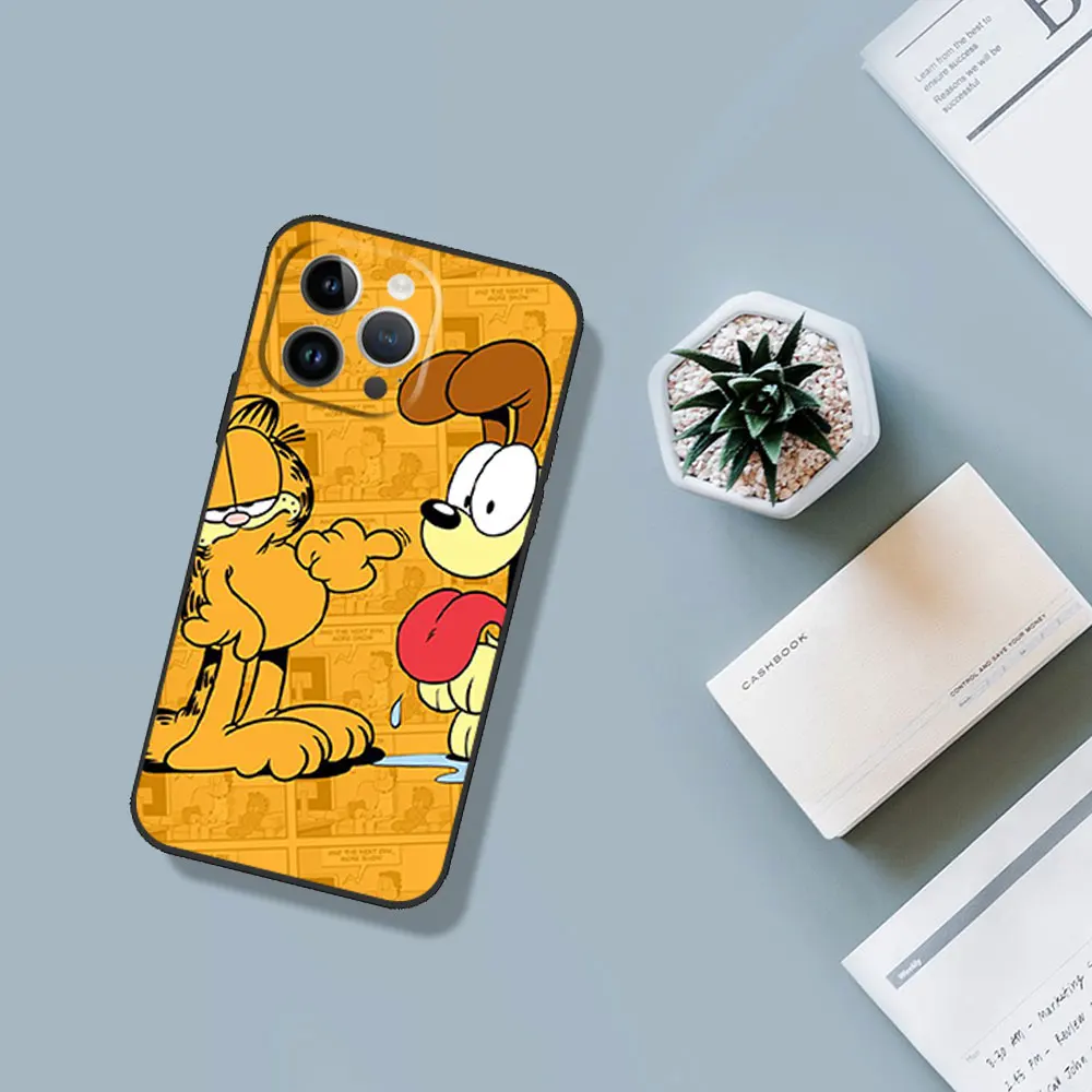 Yellwo G-Gar F-Field Cat Phone Case For Samsung A03 A04 A05 S A13 A14 A22 A34 A53 4G 5G S22 S23 ULTRA Black Soft Silicone Cover