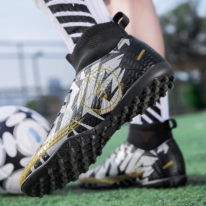 

Мужская футбольная обувь, кроссовки, спортивная уютная Нескользящая футбольная обувь с измельченными шипами, Спортивная тренировочная обу...