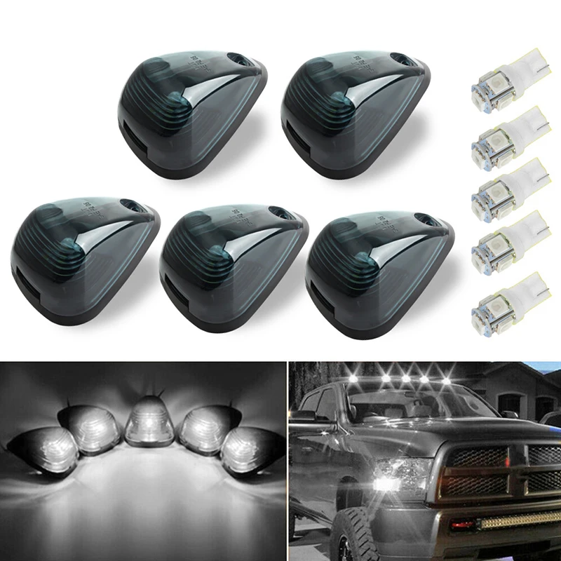 

5 шт. для Ford F-150 F-250 F-350 1999-2016 автомобильный светильник, прожектор на крышу кабины, верхний габаритный автомобильный светодиодный желтый сигнальный светильник 12 В